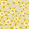 Light Mustard with whimsical yellow flower elements with their sunny yellow decorative leaves seamless pattern