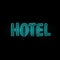 Light neon hotel label vector illustration.