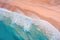 light orange and turquoise romantic seascapes aerial beach photo. Generative AI