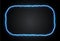 Light oval blue lightning png. Frame made of fire light effect. Luminous frame for Element for your design, advertising