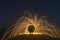 Light Painting with fire circle and two lovers