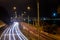 Light painting in the highway along to the coast