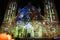 Light painting of Szeged Dom before Christmas