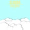 Light, paper clouds with a shadow on a blue sky. Light background. Vector illustration in a flat style. A place for your projects