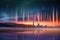 light pillars and frozen lake creating a magical scene