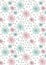 Light pink and aqua floral pattern.