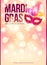 Light pink Mardi Gras poster template with bokeh