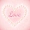 Light pink ornate background with pearly heart