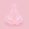 Light pink vector concept of woman meditaion. Sacral energy flows through prayer body on his way to enlightment. Yoga