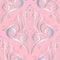 Light pink vintage damask seamless pattern. Ornate patterned flo