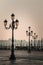 Light Poles in Venice at Sunrise in Piazza San Marco