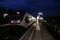 Light rail train along station platform in Nieuwerkerk aan den IJssel in the Netherlands