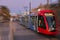 Light rail tram in Glenelg Adelaide South australia