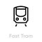 Light rail transit icon vector editable line. Fast Tram, LRT vector symbol
