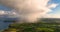 Light rain mizzle clouds over Ballygally on Co Antrim Northern Ireland