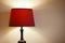 Light with Red Lamp Shade.