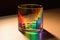 light refracting through a glass object creating a rainbow spectrum