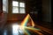 light refracting through glass prisms