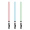 Light saber set red, blue, green star sword weapon futuristic fight war vector icon. Jedi hand scifi future color neon equipment