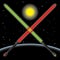 Light sabers in space