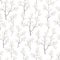 light seamless pattern of flower branches on a white background. Summer airy print for fabric and paper