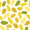 Light seamless pattern with tropical mango fruits.