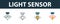 Light Sensor icon set. Premium symbol in different styles from sensors icons collection. Creative light sensor icon filled,