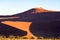 Light and shade on dunes in Namibia. Dune in Namib Desert, Namibia