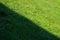 Light and shadow on the lawn.Mown lawn grass
