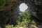 The light shining through trees from top to bottom inside the cave at Phraya Nakhon Cave National Park , Prachuap Khiri Khan ,