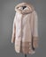 Light short coat straight silhouette of Mouton and mink trim on the edge of the hood and sleeves, slanting pockets with leather