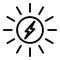 Light solar energy icon, outline style