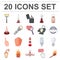 Light source cartoon icons in set collection for design.