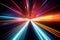 Light Speed Hyperspace Background, Colorful Light Streaks Depicting Motion, Generative AI