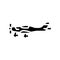 light sport airplane aircraft glyph icon vector illustration