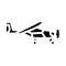 light sport airplane aircraft glyph icon vector illustration