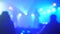 Light spotlight concert retro music concert pop band blurred background. slow motion video. two girls singer singing