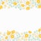 Light spring floral border with tiny yellow flowers, square format