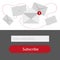 Light Subscribe to newsletter form in red,grey and whitte colors - Email vector