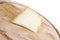 Light swiss cheese on wood