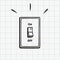 Light switch doodle icon. Hand drawn sketch in vector