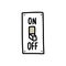 Light switch doodle icon, vector color line illustration