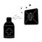 Light switches disinfection black glyph icon. Surface cleaning, room sanitation. Disinfection of interrupter from bacteria. Light