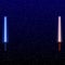 Light swords on Space Background. Vector illustration. Eps10. Lightsaber on The Night Sky.