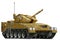 Light tank apc with desert camouflage with fictional design - isolated object on white background. 3d illustration