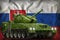 Light tank apc with pixel summer camouflage on the Slovakia national flag background. 3d Illustration