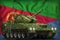 Light tank apc with summer camouflage on the Eritrea national flag background. 3d Illustration