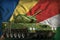Light tank apc with summer camouflage on the Seychelles national flag background. 3d Illustration