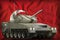 Light tank apc on the Turkey national flag background. 3d Illustration