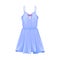 Light Textile Summer Dress with Thin Shoulder Straps and Flared Dress Border Vector Illustration